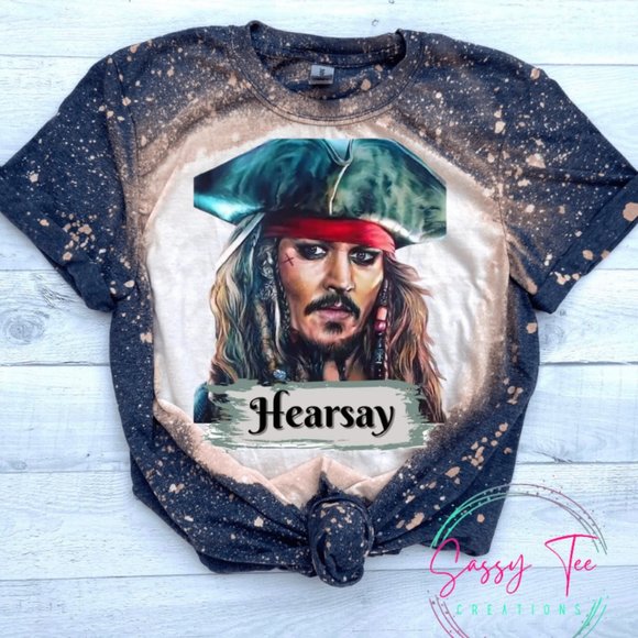 Gildan Tops - Johnny Depp Hearsay Bleached Tee